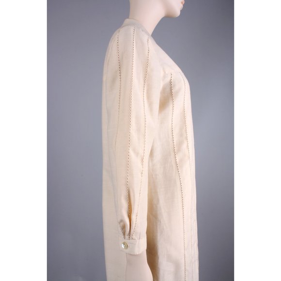 L/XL Vintage 60s Long Sleeve Simple Knee Dress - Picture 7 of 9